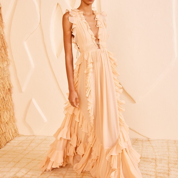 Ulla Johnson Dresses & Skirts - NWT Johnson Peach Ruffle Maxi Dress